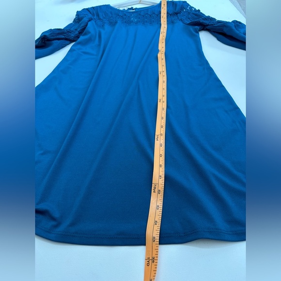 Boho Dress - Teal - Long Sleeve Knee Length “Maurice’s” Size- Medium - Picture 6 of 6